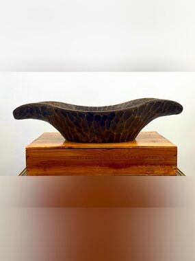 NWT Pier 1 XL Hand Carved Wood Bowl 26”Rustic Farmhouse Oversized Centerpiece